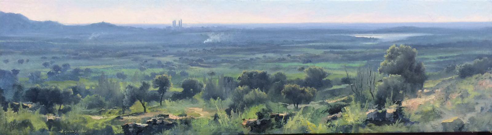 Apunte desde Monte Abantos - Óleo madera entelada - 25x80